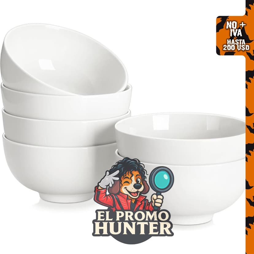 MALACASA Juego de 6 cuencos de sopa de cerámica de 26 oz (769 ml).