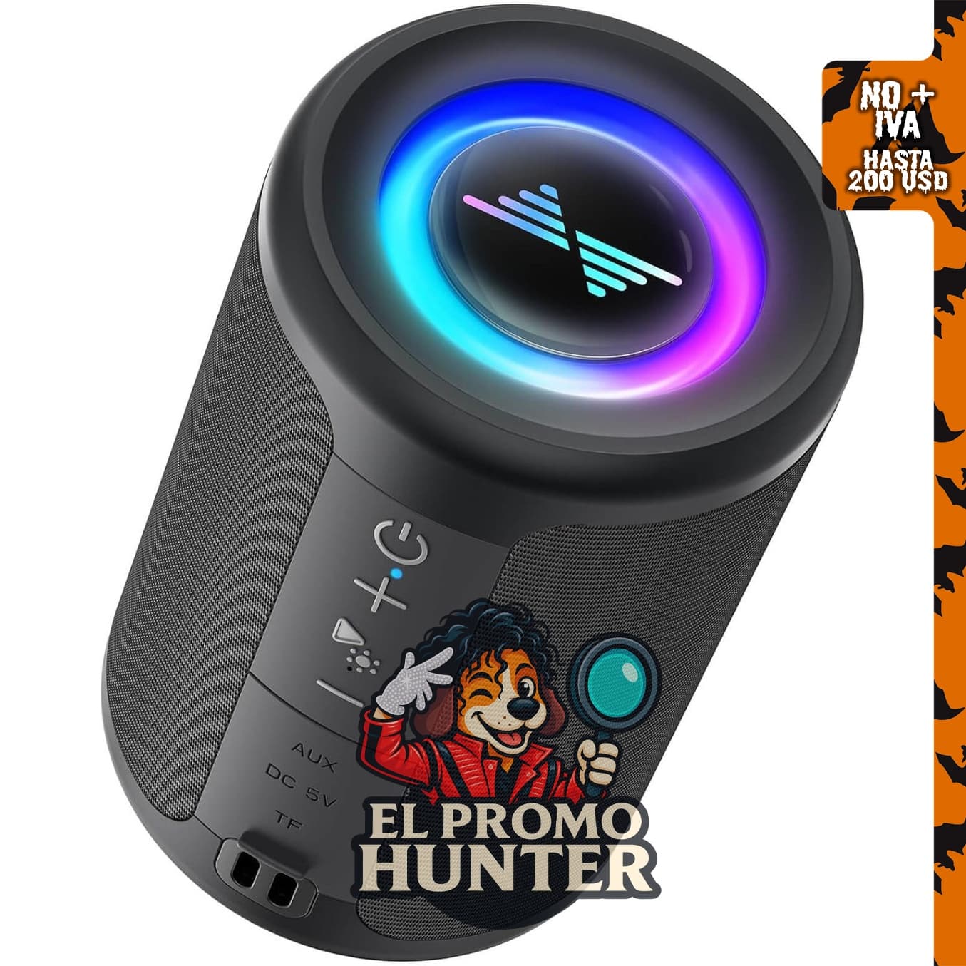 LENRUE Altavoz Bluetooth portátil con sonido envolvente estéreo TWS, alimentación por USB tipo C y Bluetooth 5.3.