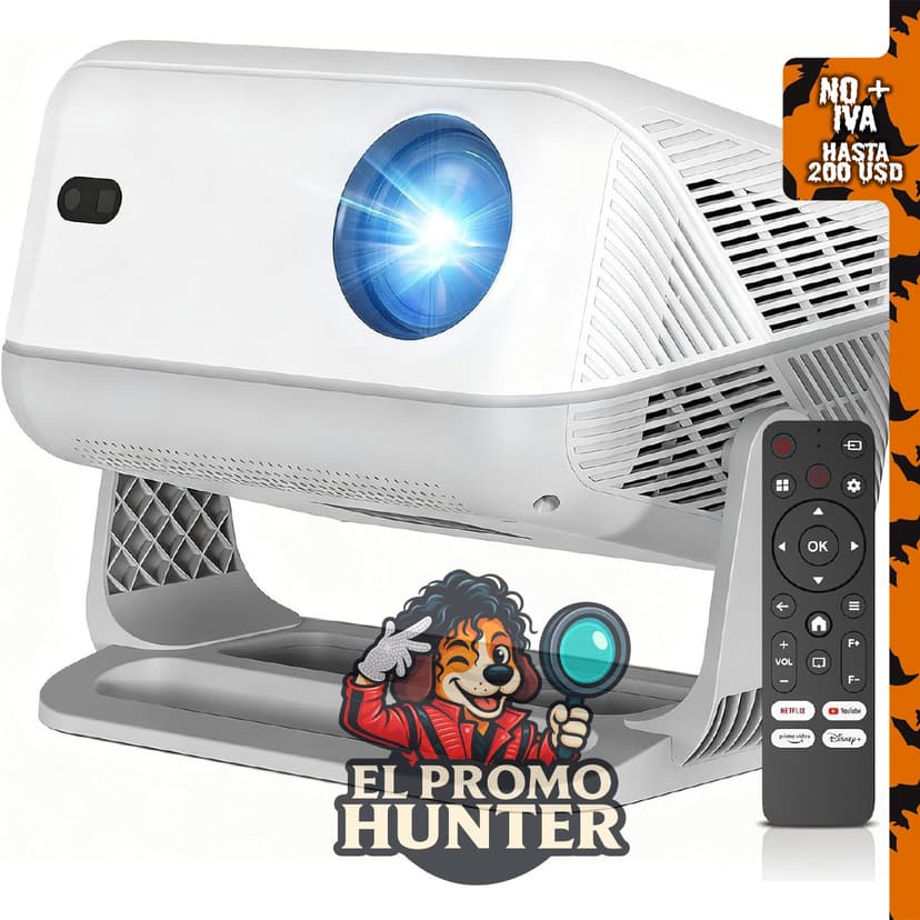 Proyector 4K inteligente con Wifi y Bluetooth.
