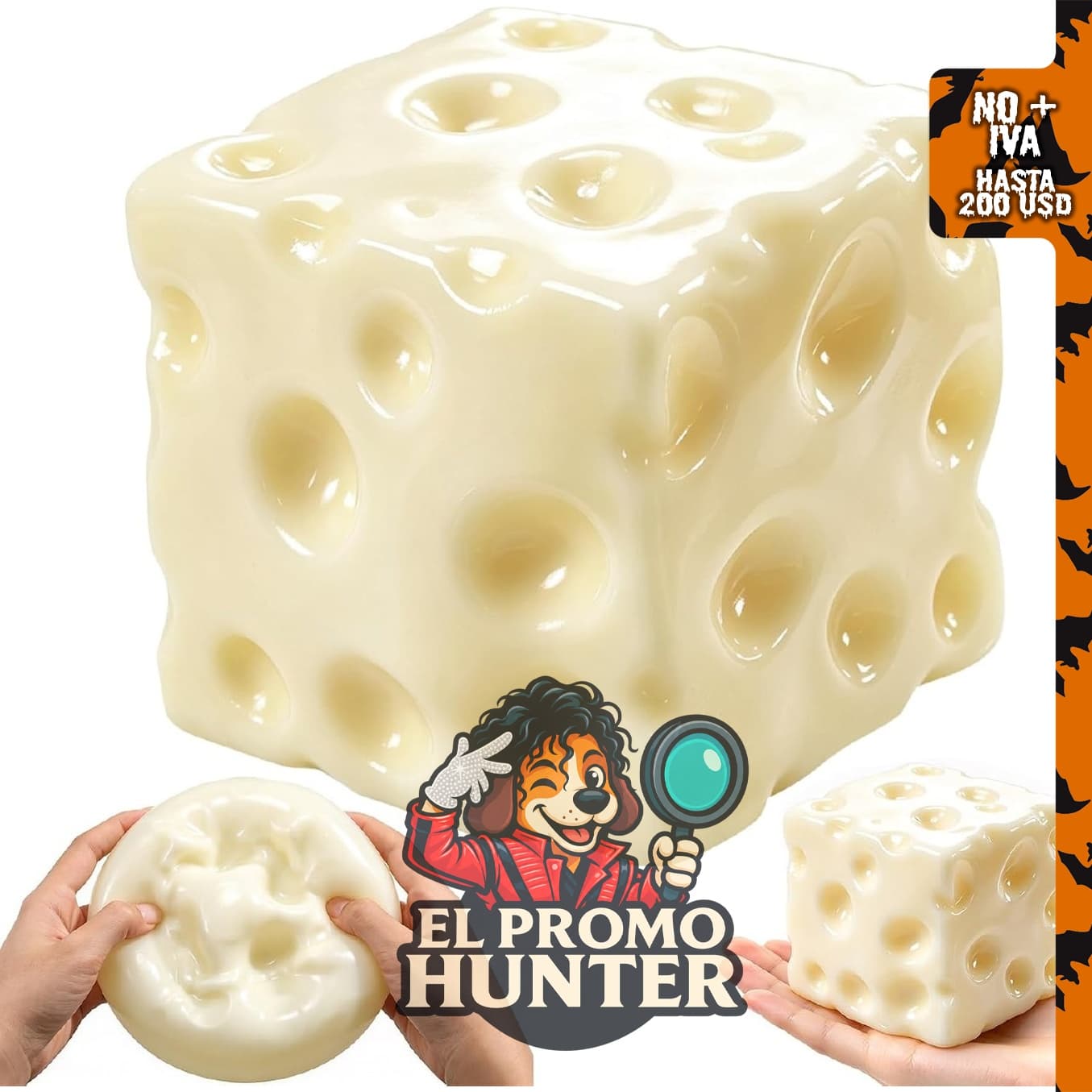 CCJYFCDM Big Coconut Oil Squishy Cheese Squishy - Cubo moldeable sin rebote.