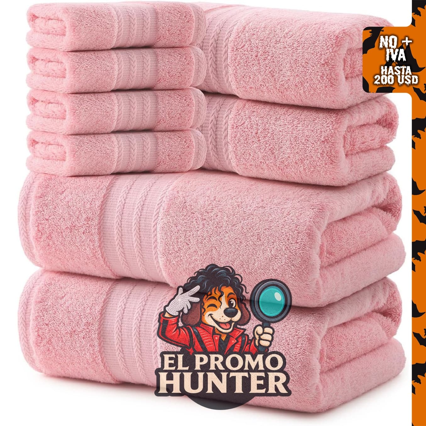 REDKISS juego de 8 toallas de baño de lujo 100% algodón, incluye 2 grandes, 2 de mano y 4 pequeñas.