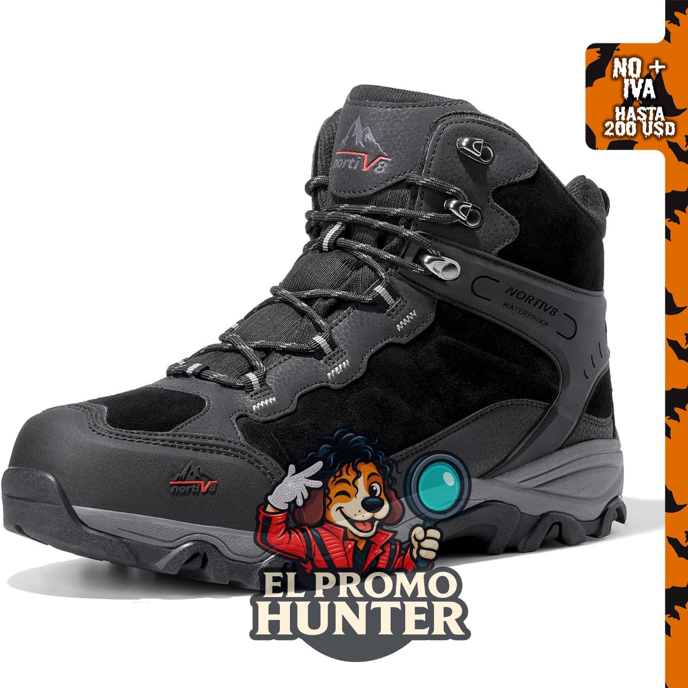 NORTIV 8 Botas de senderismo impermeables para hombre.