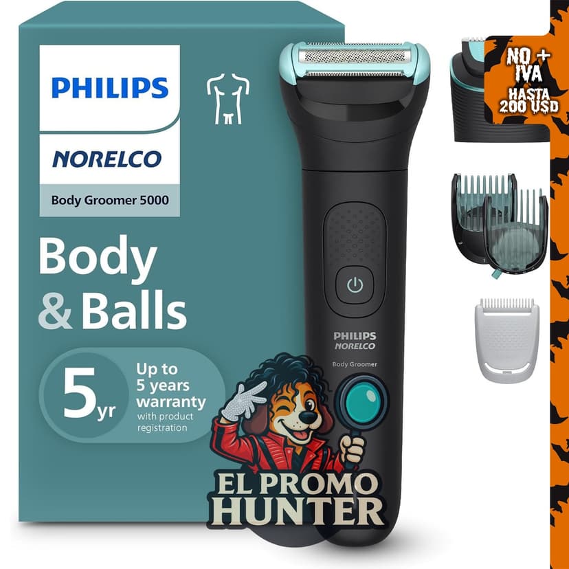 Philips Norelco Body Groomer 5000, recortadora y afeitadora para cuerpo y zonas íntimas.
