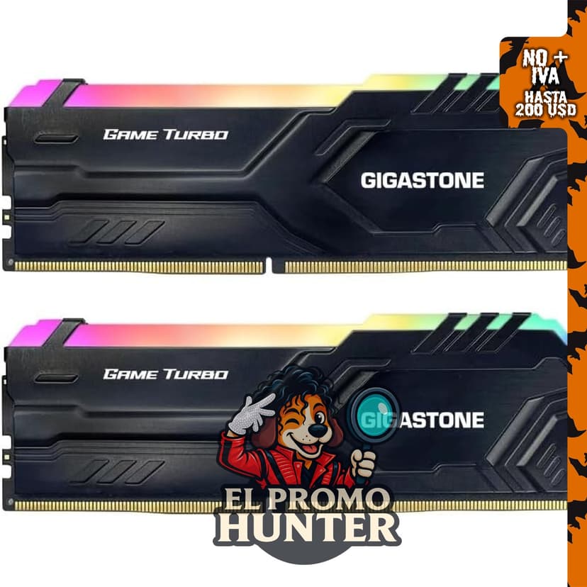 GIGASTONE Game TURBO Kit de 16 GB (2 x 8 GB) DDR4 3200 MHz, memoria de escritorio para juegos.