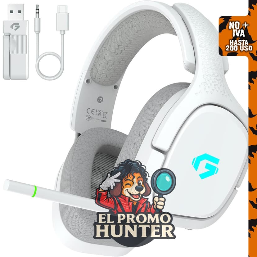 AOC Auriculares inalámbricos de 2,4 GHz para juegos en PS5, PC y Switch.