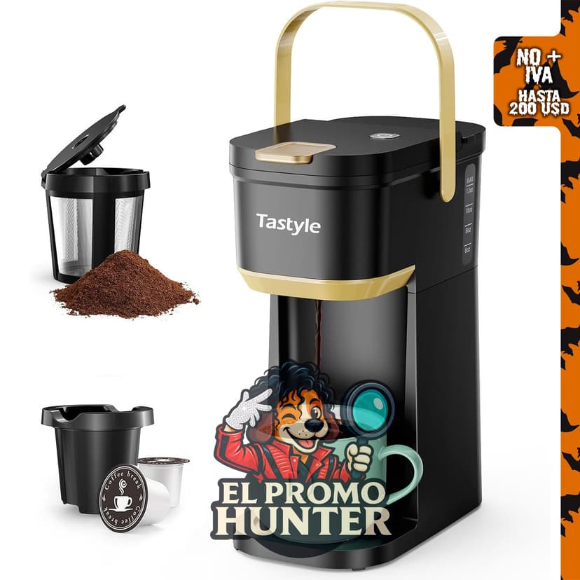 Tastyle Mini cafetera individual para tazas K y molidos con asa.
