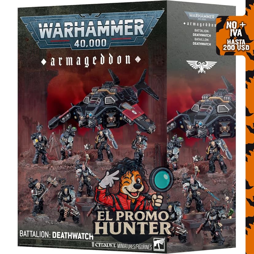 Games Workshop Armageddon Battalion Deathwatch Box Set, incluye 11 miniaturas y Corvus Blackstar.