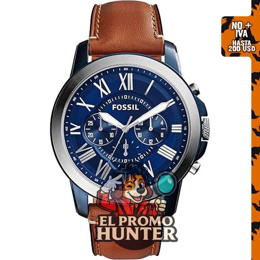Reloj cronógrafo de cuarzo Grant para hombre de Fossil.