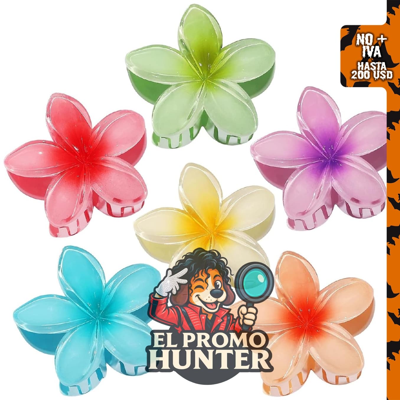 CHANDAT Pinzas para el cabello de flores, set de 6 piezas para peinados.