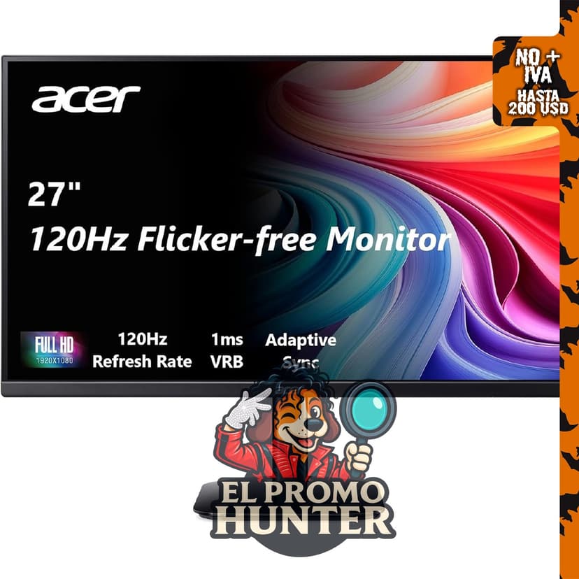 Monitor Acer FHD 1920x1080 IPS de 27 pulgadas, 120Hz.