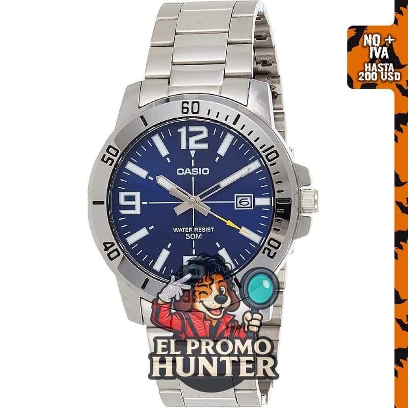 Reloj de acero inoxidable estilo buceador para hombre Casio.