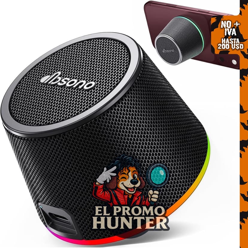 Altavoz Bluetooth portátil con conectividad inalámbrica.
