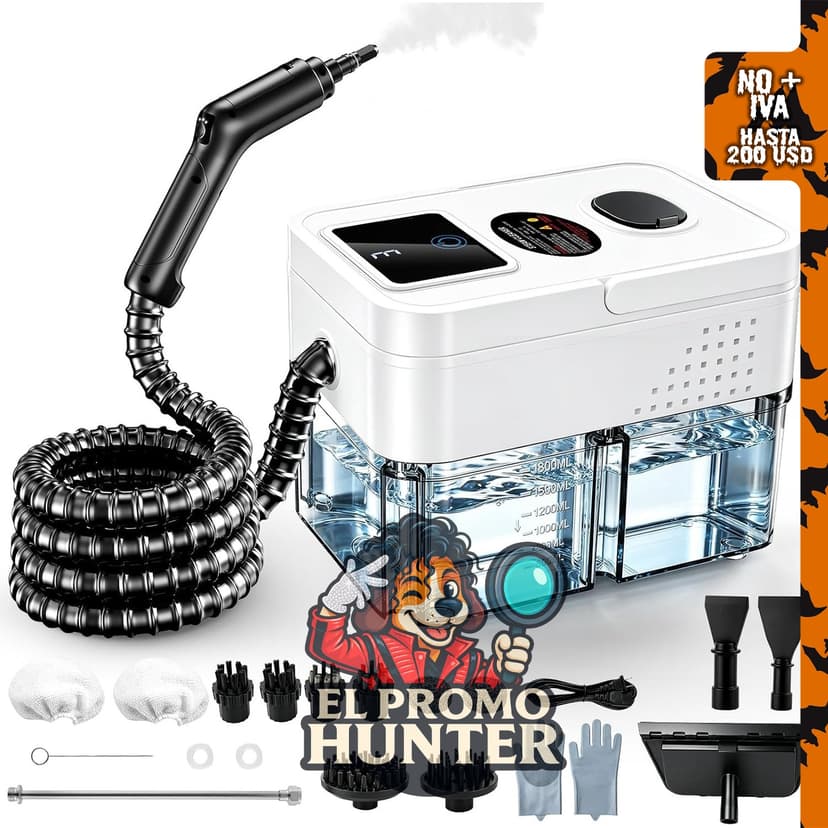 Steam Cleaner 1.9Qt Limpiador de Vapor Portátil a Presión para Limpieza del Hogar.