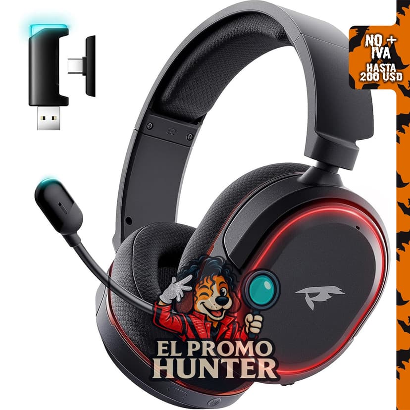 Auriculares inalámbricos Valorise para juegos, compatibles con PC, PS5, PS4, Mac y Switch, sonido envolvente 7.1, 100 horas de duración.