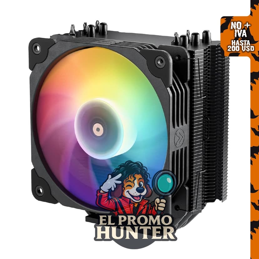Vetroo Enfriador de aire para CPU V5 negro con 5 tubos de calor.