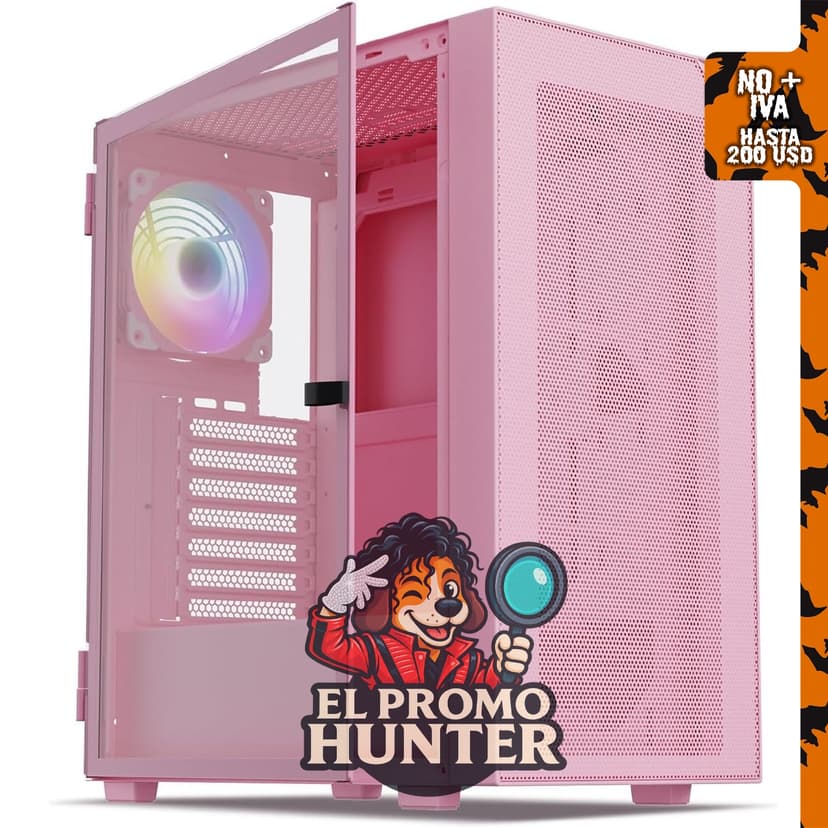 Vetroo Pink AL800 Mid Tower ATX carcasa de computadora para juegos.