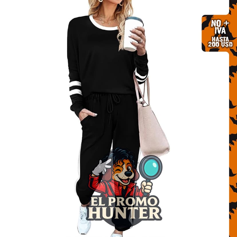 Conjunto de 2 piezas para mujer, incluye sudadera y pijama, adecuado para otoño y viajes.