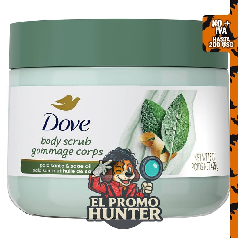 Dove Exfoliante corporal con aceite de Palo para piel hidratada.
