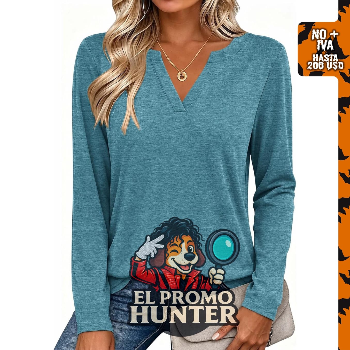 Camisetas de manga larga con cuello en V para mujer de Zeagoo.