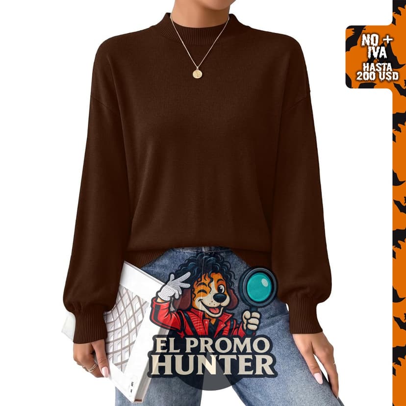 Suéter WIHOLL para mujer, cuello alto, ligero, adecuado para otoño.