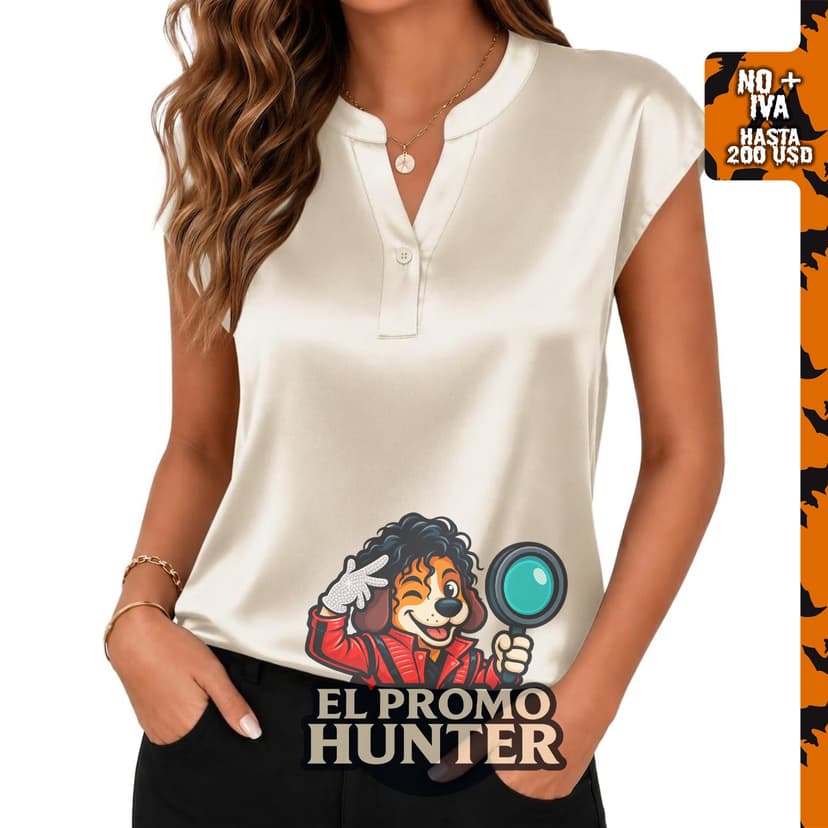 Zeagoo blusa de satén para mujer, diseño casual de negocios, cuello en V y manga larga.