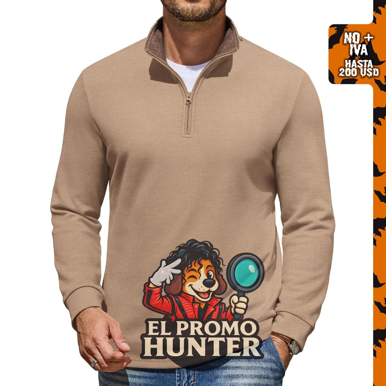 COOFANDY Sudadera de manga larga con cuello alto falso para hombre.
