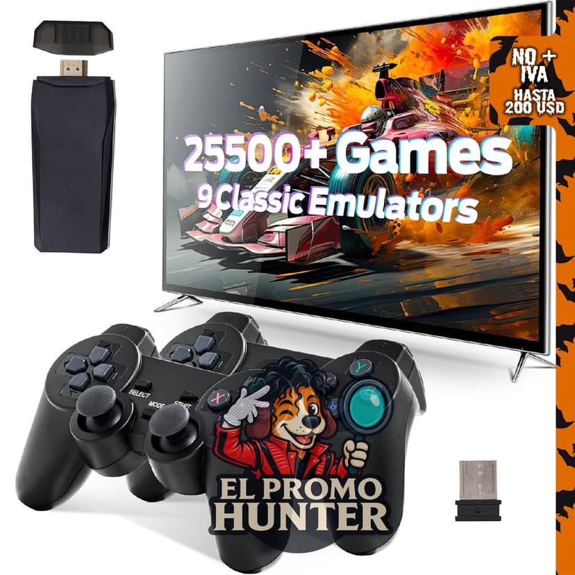 Consola de videojuegos retro TRLONGHHO, plug & play para TV, con más de 26,000 juegos incorporados y salida 4K HD.