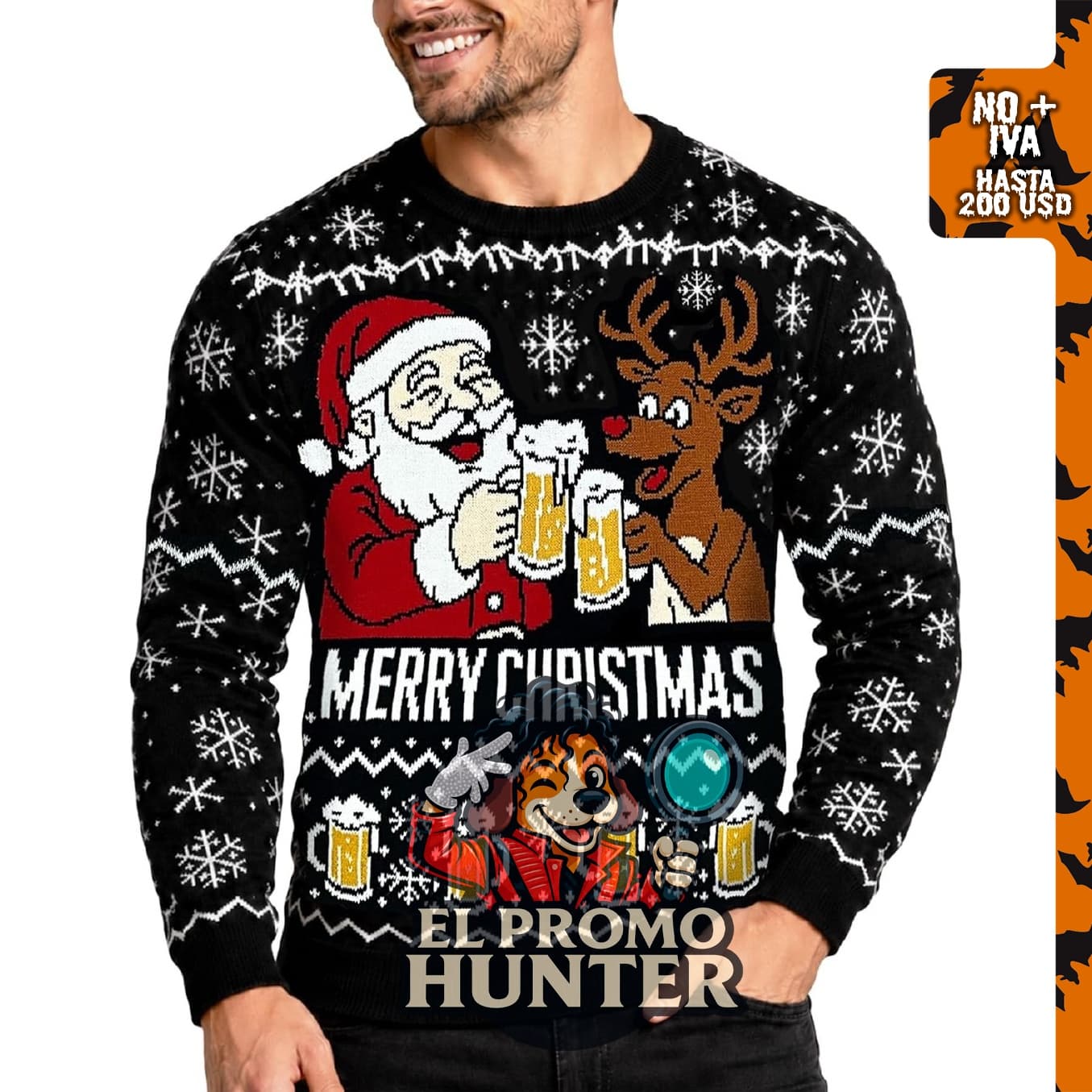 Suéter de Papá Noel Cheers para hombres de LALAMERRY.