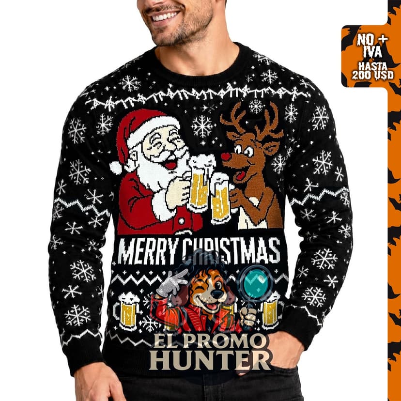 Suéter de Papá Noel Cheers para hombres de LALAMERRY.