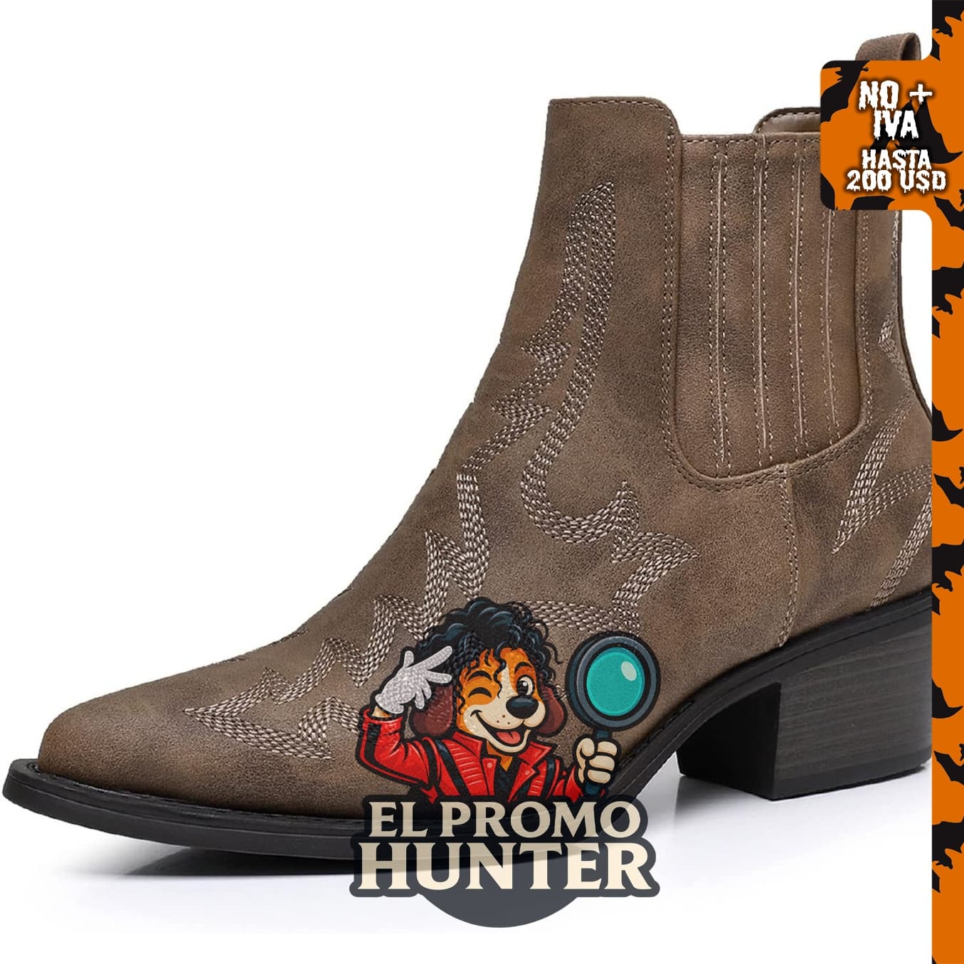 Botas vaqueras para mujer de punta puntiaguda tipo Chelsea sin cordones.