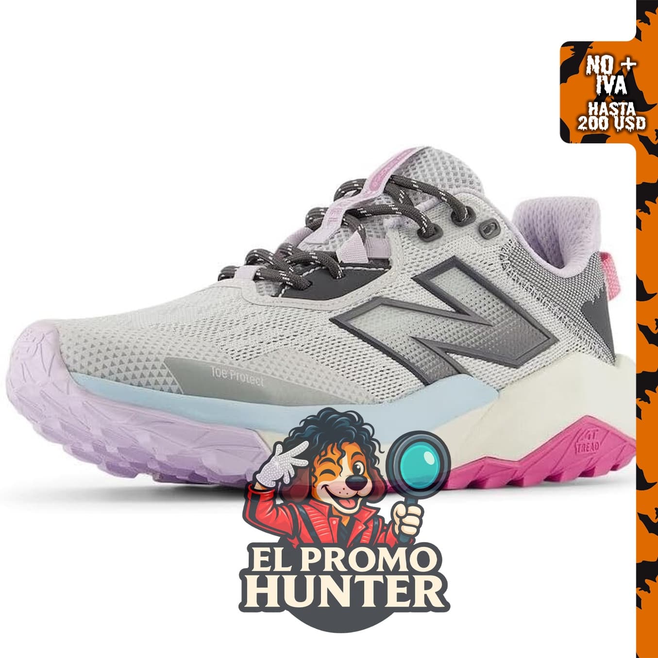 New Balance Dynasoft Nitrel V6 Trail Running para mujer, diseñado para actividades al aire libre.