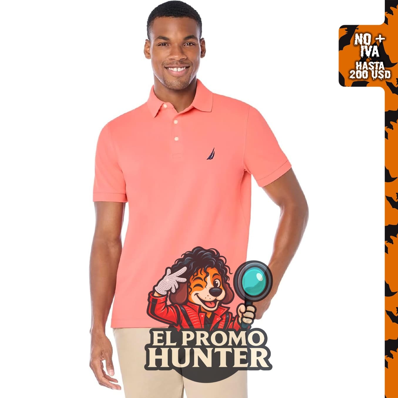 Nautica Camiseta Polo de algodón elástico de manga corta para hombre.