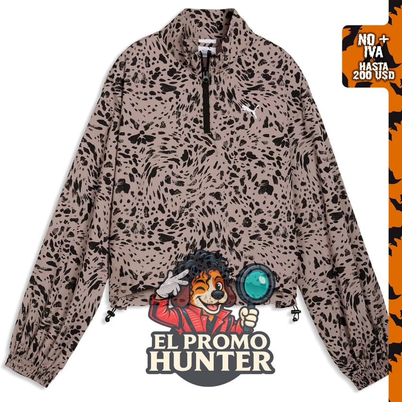 PUMA Essentials Graphics Media Cremallera para mujer, tejido relajado.