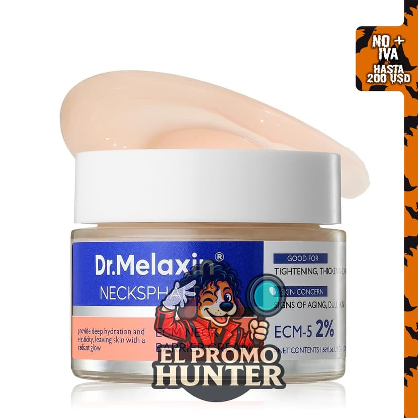 Dr.Melaxin Necksphalt Crema reafirmante con ECM-5, 20,000 ppm, 1.76 fl oz (52 g).