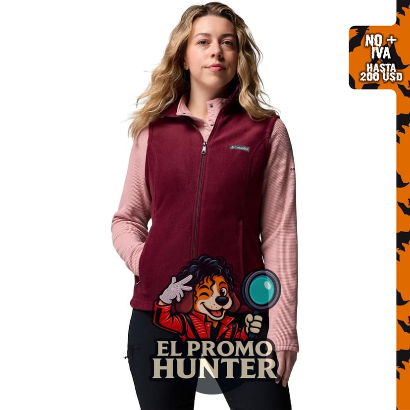 Chaleco Columbia Benton Springs para mujer, ideal para abrigo ligero.