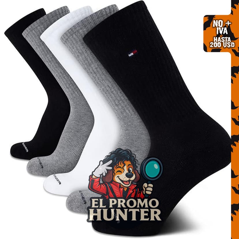 Tommy Hilfiger Calcetines Crew para Hombre, paquete de 5 calcetines acolchados elásticos para rendimiento atlético.