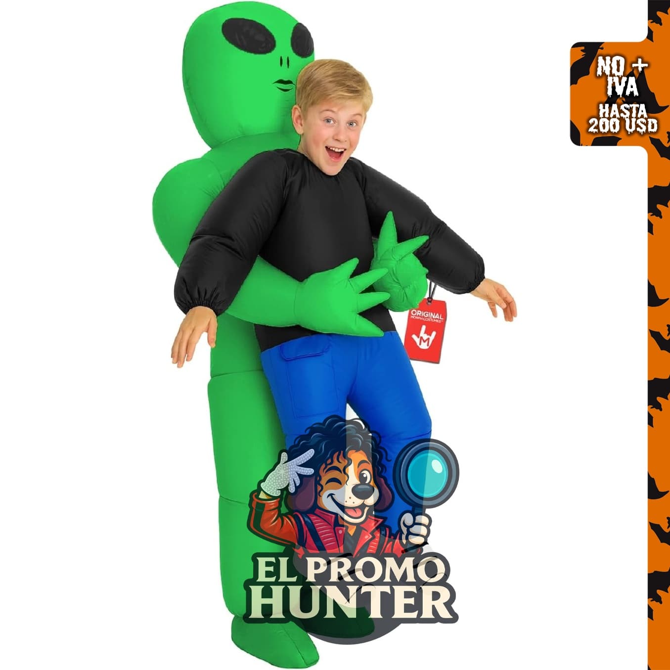 Disfraz inflable de alienígena para niños, ideal para Halloween.