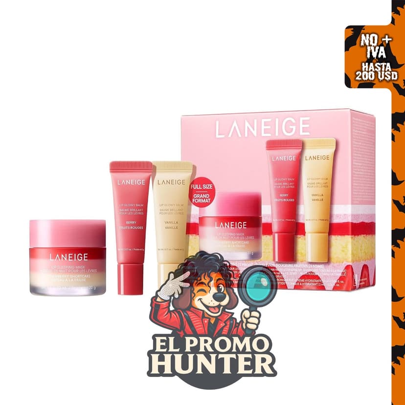LANEIGE Mascarilla nocturna para labios con vitamina C y mantecas de murumuru y karité.