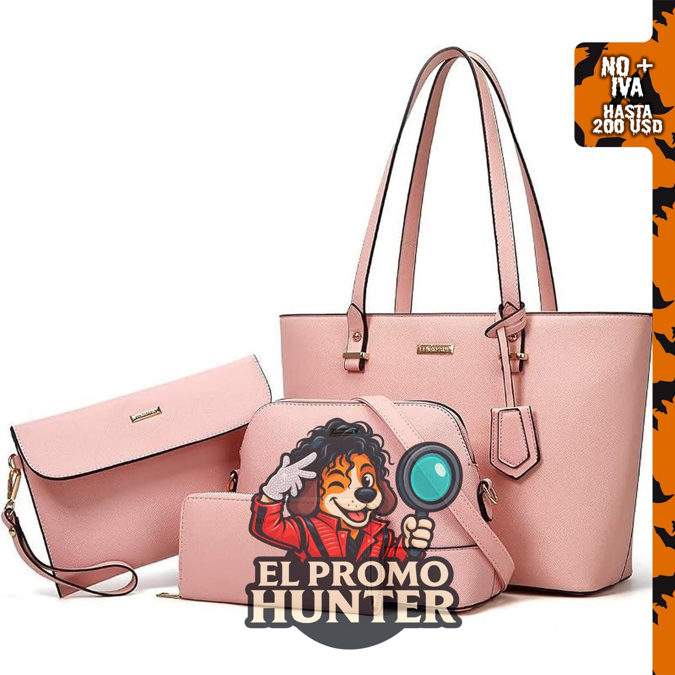 Bolso tote y billetera para mujer, juego de 4 piezas.