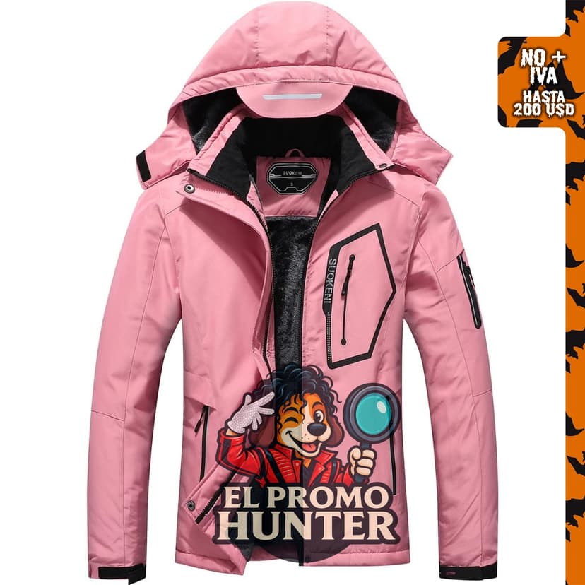 SUOKENI Chaqueta de esquí impermeable para mujer, cálida y resistente a la nieve, con capucha.