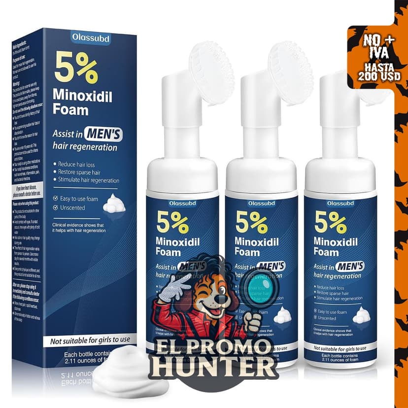 Crecimiento del cabello de espuma de minoxidil al 5 % para hombres.
