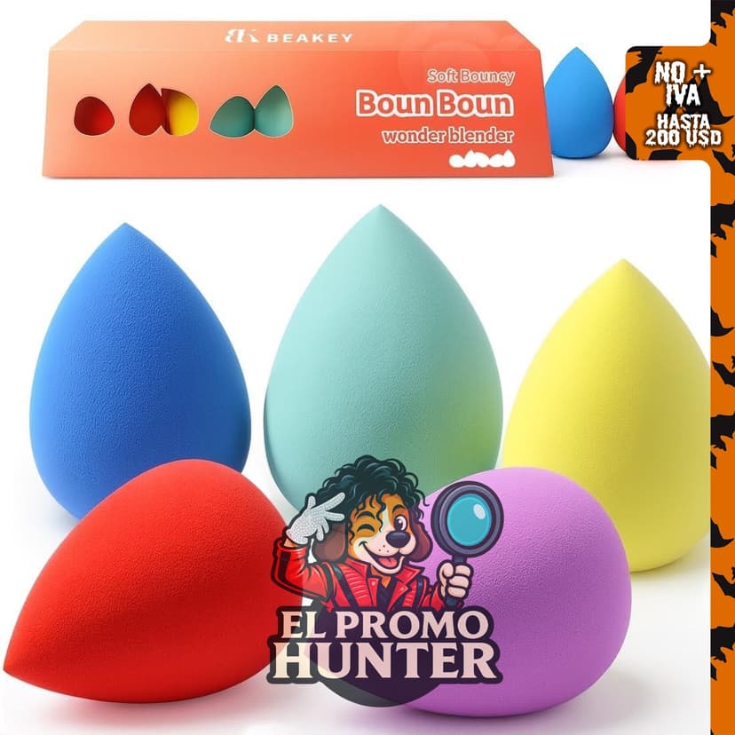 BEAKEY Juego de esponjas de maquillaje, paquete de 5 esponjas de belleza.