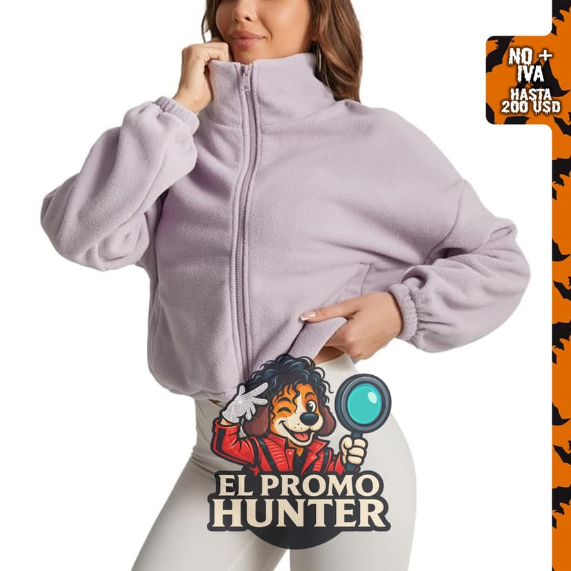 Chaqueta corta de invierno de forro polar para mujer, abrigo de manga larga Sherpa con bolsillos laterales.