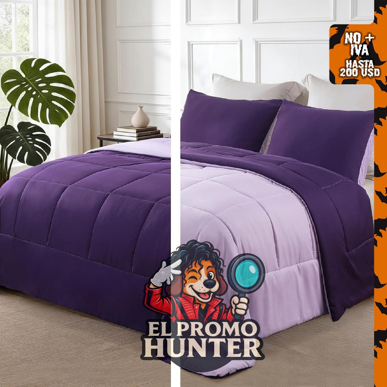 Exclusivo Mezcla - Juego de edredón reversible suave, tamaño matrimonial.