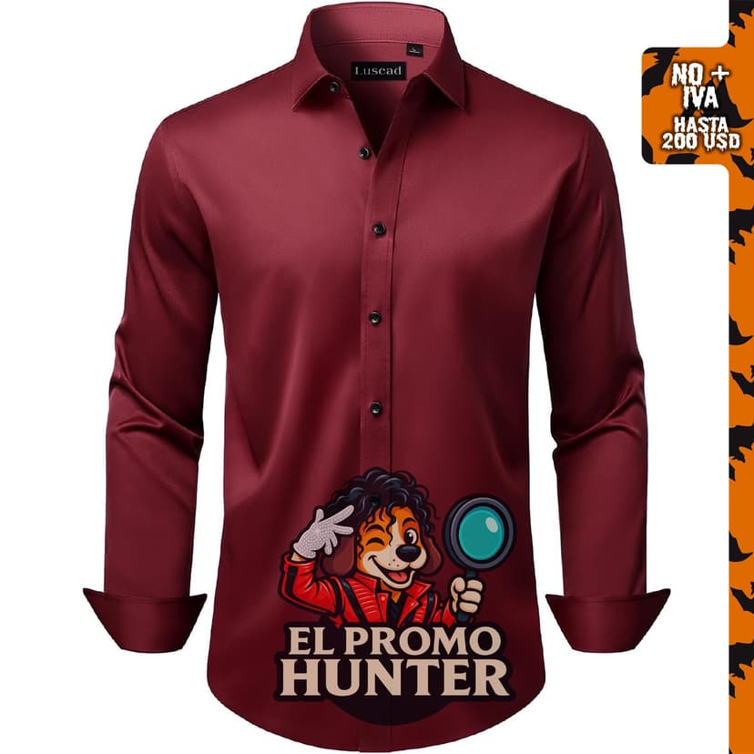 Camisa de vestir para hombre, manga larga, elástica, sin arrugas, con botones.