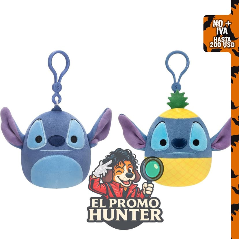Squishmallows Original de 3.5 pulgadas Disney Stitch y Pineapple Stitch Clip, paquete de 2.