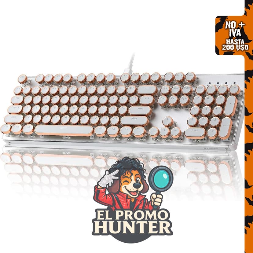 YUNZII QL108 Teclado mecánico estilo máquina de escribir, retroiluminado RGB, tamaño completo, con cambio de interruptores en caliente.