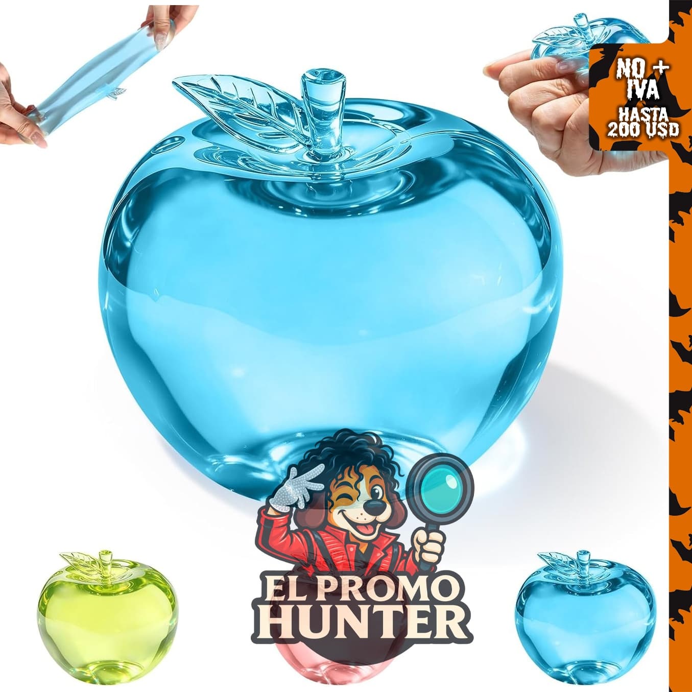 Juguetes sensoriales para apretar ADTWOMERIE, manzana azul maltosa.