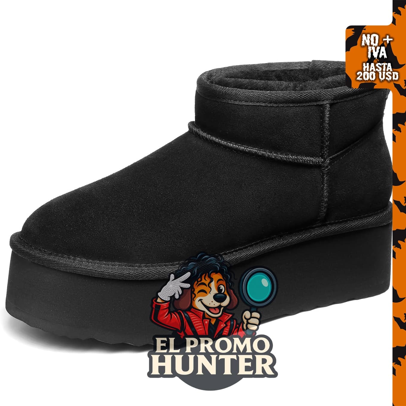 DREAM PAIRS Mini botas antideslizantes con plataforma para mujer.