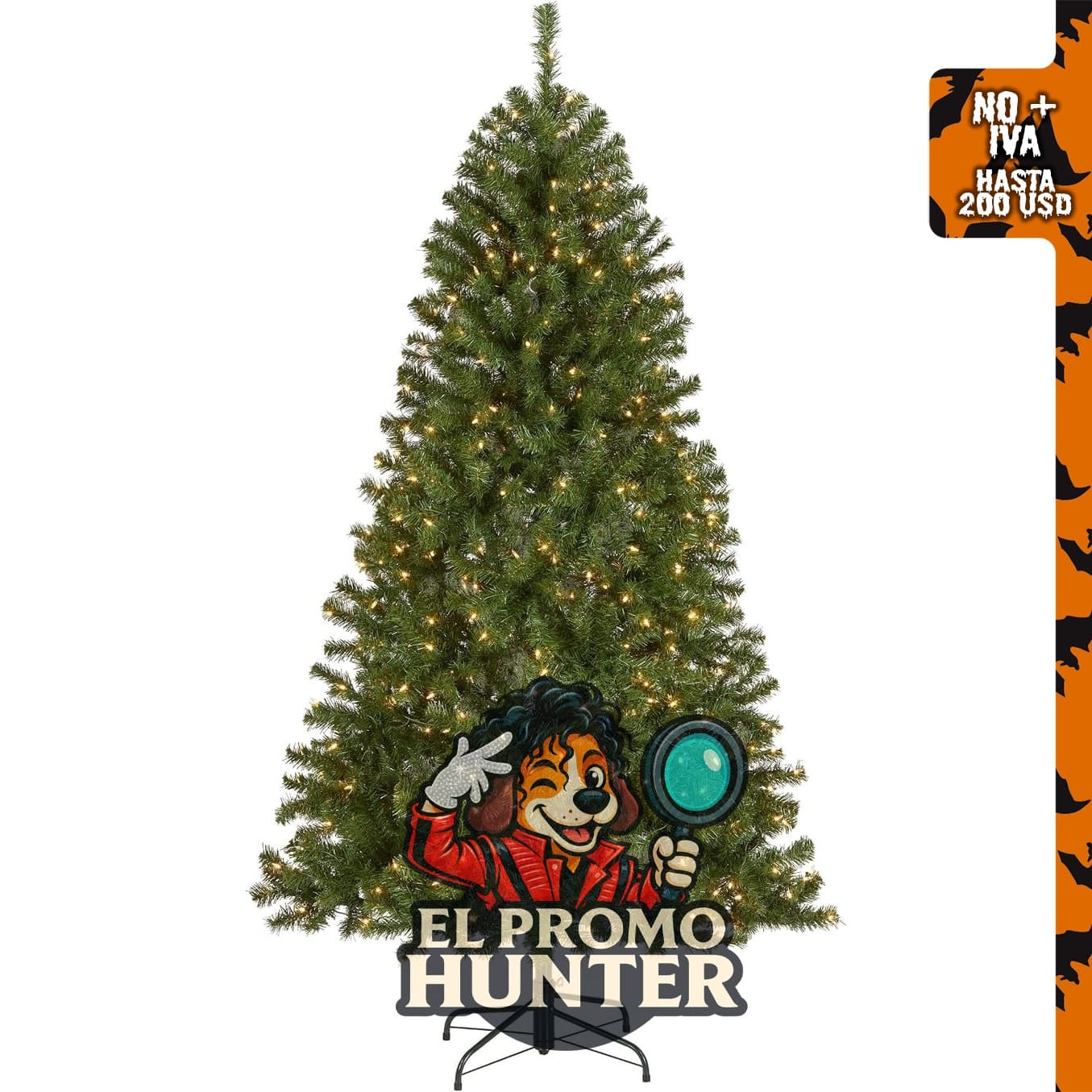 Árbol de Navidad de abeto de North Valley preiluminado de 6.5 pies.